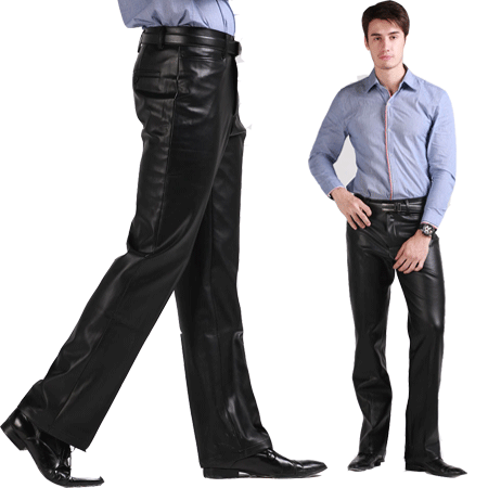 mens leather dress pants