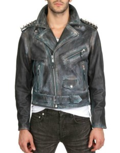 fashion mens studded leather jacket wear